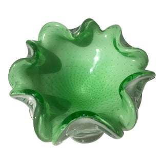 1950s Barbini Murano Foliate Bowl Italy Mid Century Modern For Sale