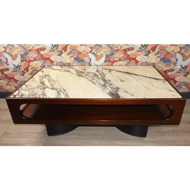 Rosewood & Marble Coffee Table, 1970s For Sale - Image 13 of 13