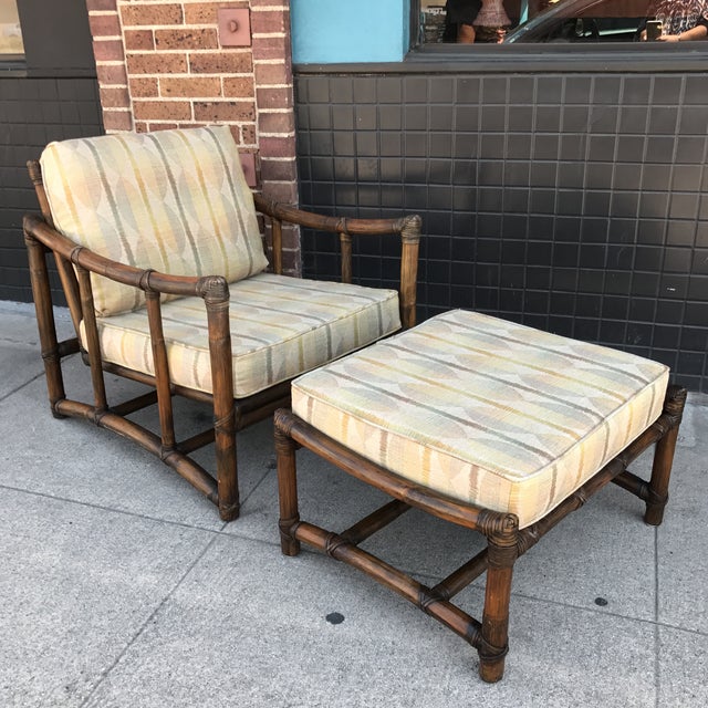 Vintage McGuire Lounge Chair & Ottoman Chairish