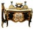 French Louis XV Floral Bombe Chest – Hand-Painted Marquetry, Marble Top & Gilded Details For Sale