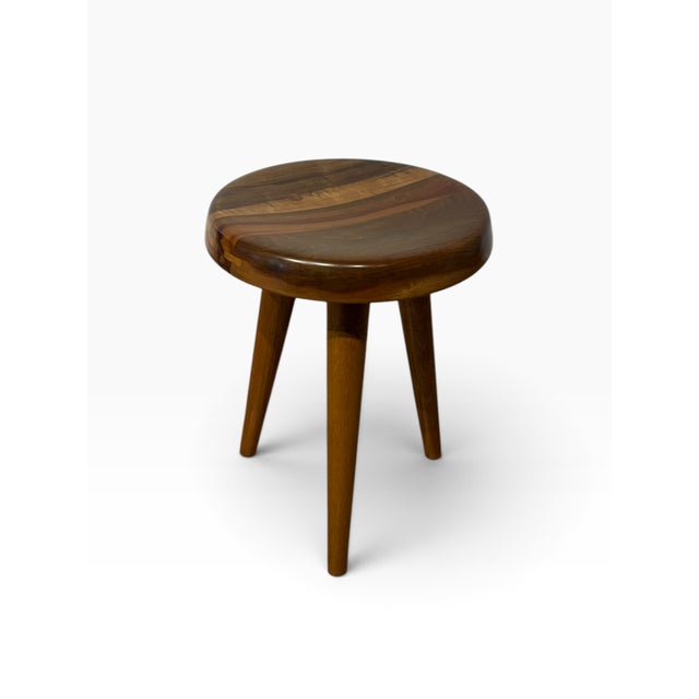 Tall milking stool or side table in the style of Charlotte Perriand. Very good overall vintage condition