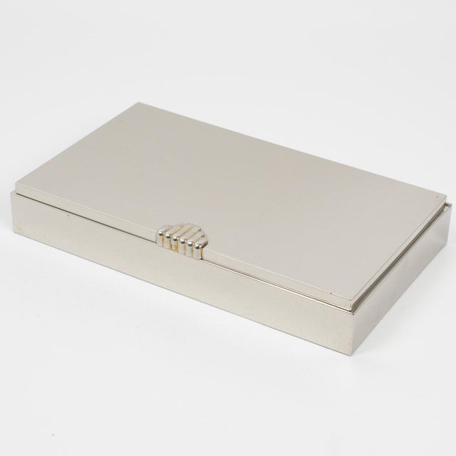 Maison Lancel Paris designed this stunning lidded box. The piece was crafted in France circa 1980. The minimalist...