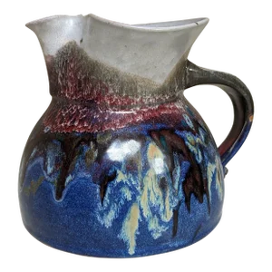 Vintage 1996 Glazed Ceramic Pitcher
