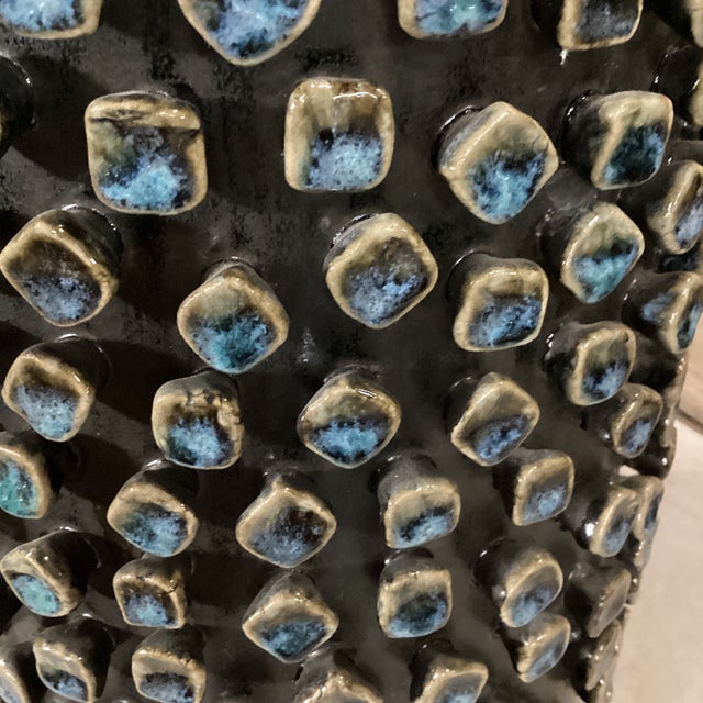 Handcrafted Urn With 3D Squares From Thailand For Sale - Image 10 of 12