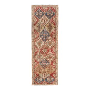 Antique Bakhtiari Persian Wide Runner in Garden Design by Keivan Woven Arts