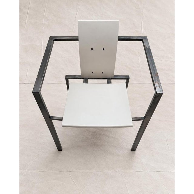 Wood Postmodern Steel Armchair by Karl-Friedrich Förster for KFF, 1980s For Sale - Image 7 of 9