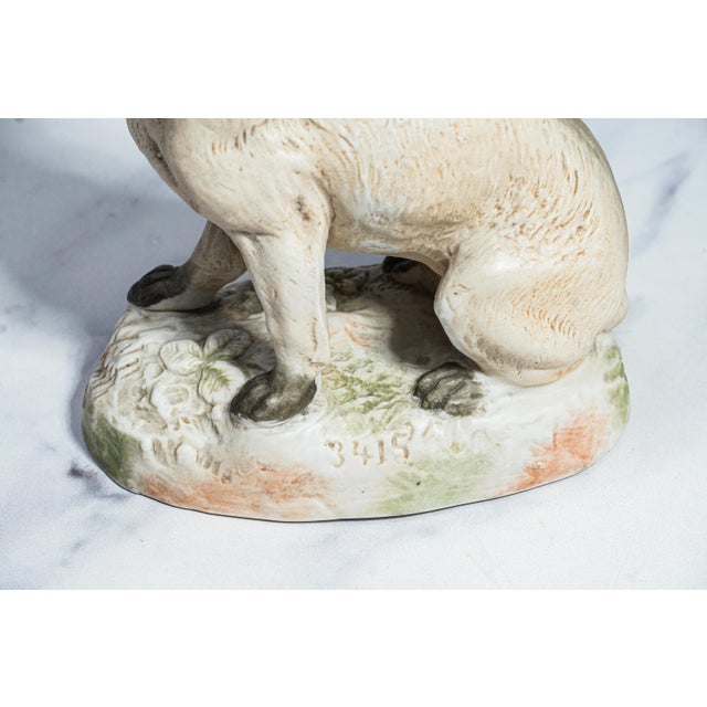 Amazing Antique Hand Painted English Pug Dog Porcelain Figurine Statue For Sale - Image 12 of 13