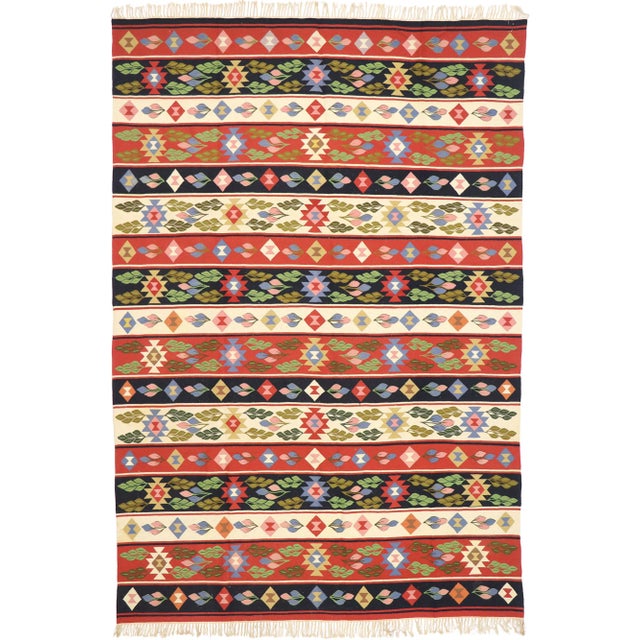 Vintage Romanian Kilim Rug - 08'02 X 12'01 For Sale - Image 9 of 10