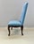 Louis XV Dining Chair in Blue Upholstery For Sale - Image 3 of 11
