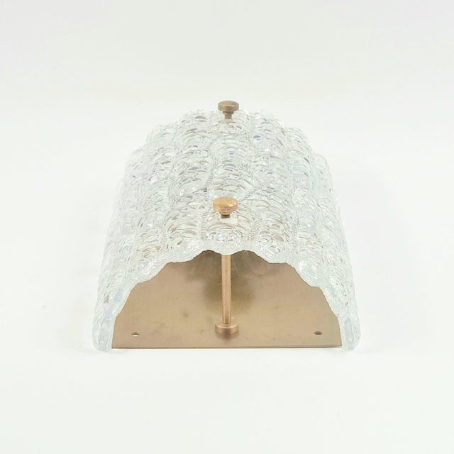 1960s Mid-Century Modern Scandinavian Glass & Brass Wall Light/Sconce by Carl Fagerlund for Orrefors For Sale - Image 6 of 9