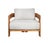 Modern Paradiso Outdoor Solid Teak Wood Chair - Grey Fabric For Sale - Image 3 of 9