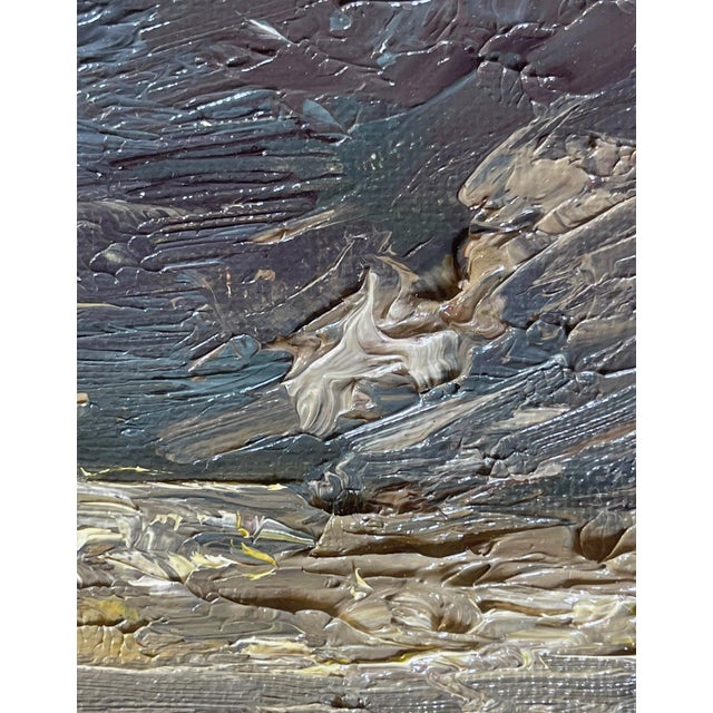 Contemporary California Beach by Sparky LeBold | Oil on Canvas Panel Ocean waves under a cloudy sky. For Sale - Image 3 of 4