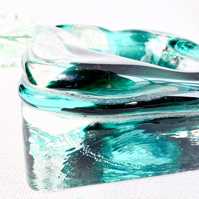 Vintage Murano Glass Ashtray in Green Glass, 1970s For Sale - Image 10 of 13
