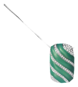 .925 Sterling Silver Turquoise Enamel and 1/2 Cttw Diamond Block 18" Pendant Necklace (F-G Color, VS