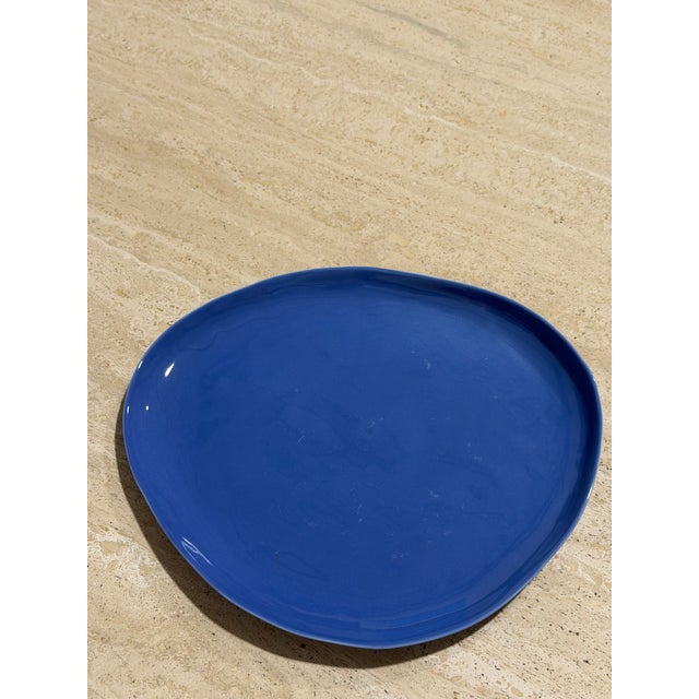 Contemporary (11) Cerulean Blue Dinner Plates Wabi Sabi by Mud Studio (South Africa) For Sale - Image 3 of 14