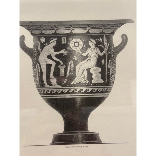 Pair of Neoclassical Engravings of Greek Vases in Custom Black & Gilt Frames For Sale - Image 10 of 14