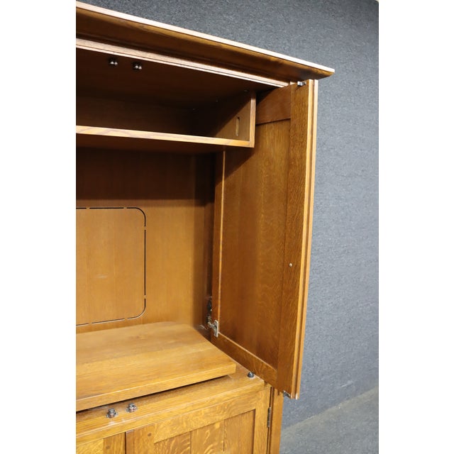 Stickley Mission Oak Entertainment Center / Cabinet, Arts & Crafts Style For Sale - Image 9 of 18