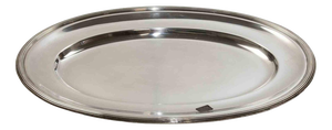 Large Modern Oval Silver-Plated Serving Tray, Italy, 1970s