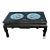 Wood Coffee Table Painted Black Lacquer Chinese Cloisonne Enamel Panels 36" For Sale