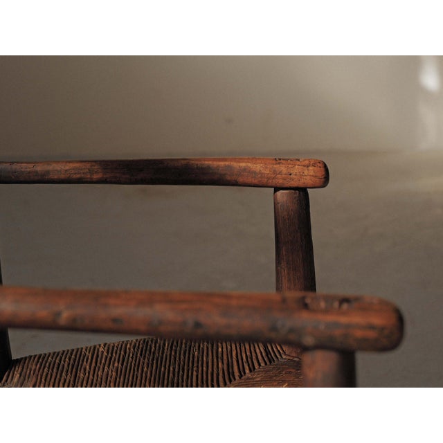 19th Century Folk French Armchair in Wood and Rush, 1890s For Sale - Image 13 of 17
