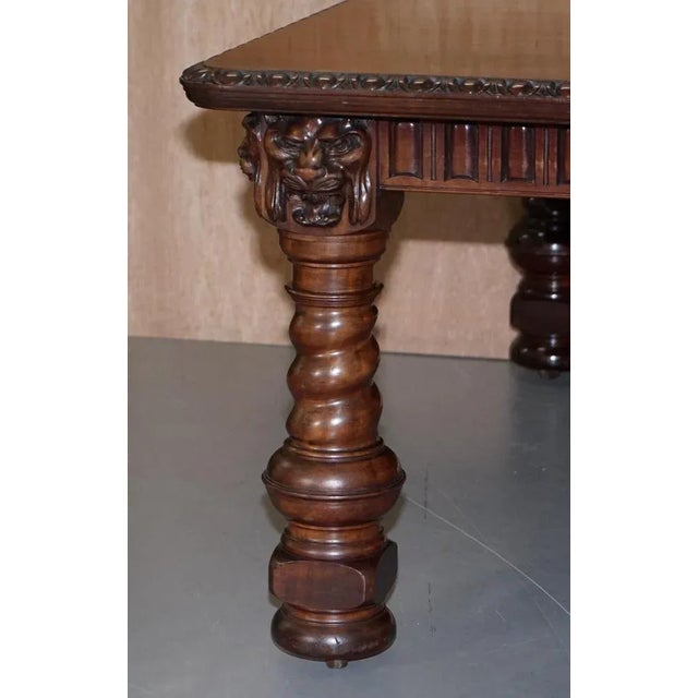 Dining Table with Carved Lions Head, 1880s For Sale - Image 16 of 18