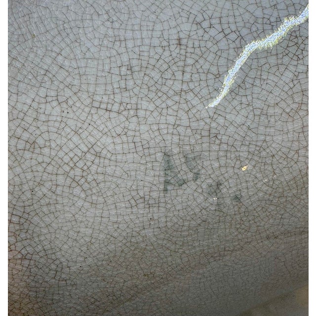 Cream Antique 19th Century Ceramic Asparagus Serving Tray With Hand Painted Floral Designs For Sale - Image 8 of 12