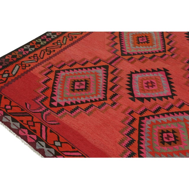 Vintage Persian Kilim in Red & Black With Diamond Patterns by Rug & Kilim For Sale In New York - Image 6 of 7