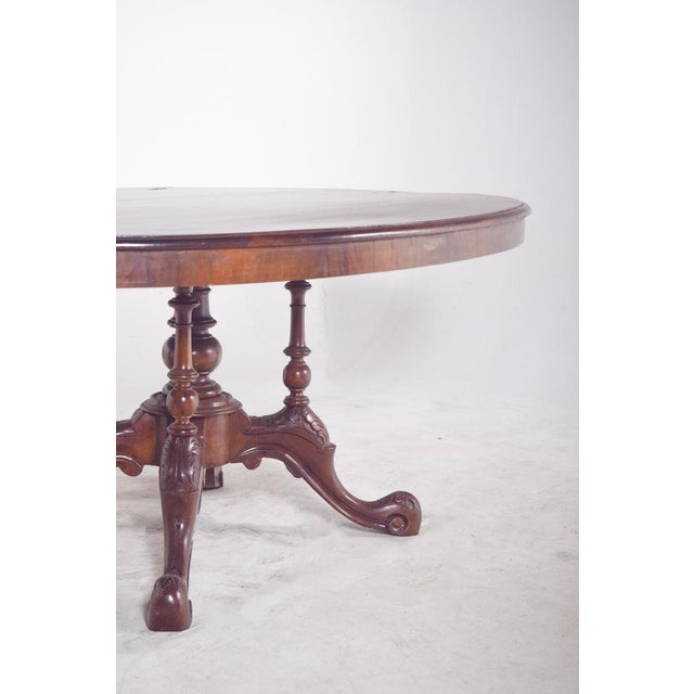 Wood Victorian Oval Dining Table For Sale - Image 7 of 14