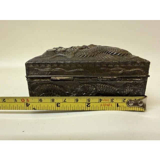 Antique Japanese High-Relief Dragon Metal Trinket Box, Circa 1920 For Sale - Image 18 of 18
