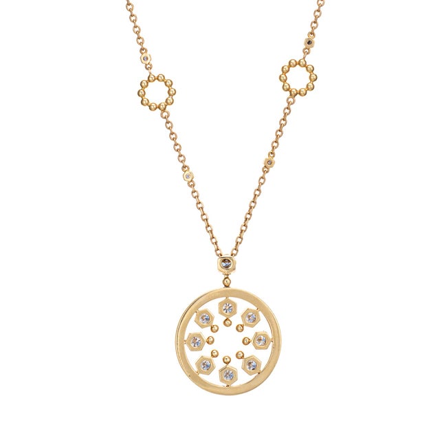 Stylish contemporary Boodles diamond necklace crafted in 18k yellow gold. Diamonds total an estimated 1.80 carats...