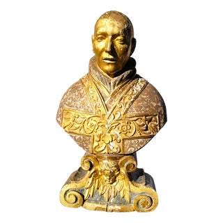 Unknown, Bust of Saint or Bishop, 17th-18th Century, Gilded Wood For Sale