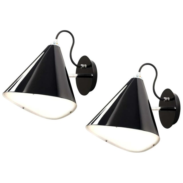 Black Daniel Becker 'Emily' Wall Lights in Anthracite for Moss Objects - a Pair For Sale - Image 8 of 12