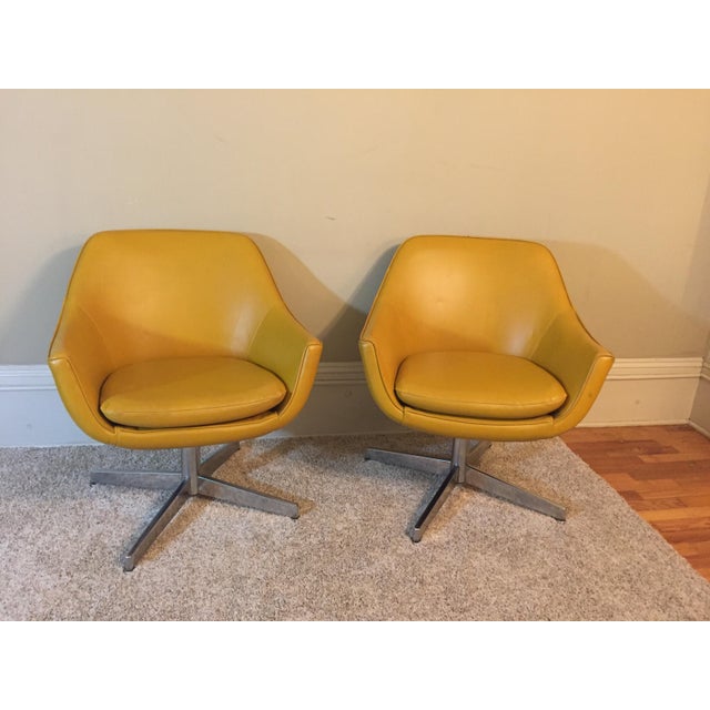 Vintage Overman Style Swivel Chairs a Pair Chairish