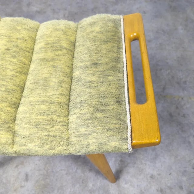 Green Mid-Century Danish Footstool attributed to Hans J. Wegner, 1960s For Sale - Image 8 of 13