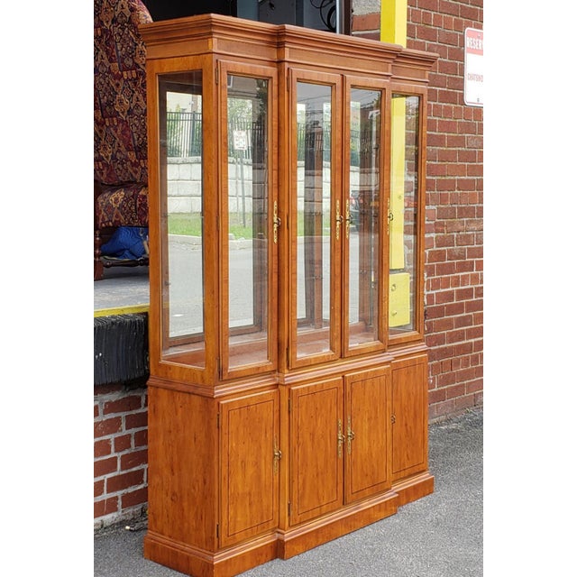 1990s Drexel Heritage Yorkshire Collection Yew Wood Dining Room China