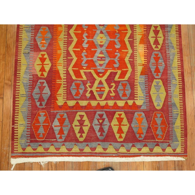 Vintage Turkish Kilim Flat-Weave rug no. r4958 For Sale - Image 4 of 7