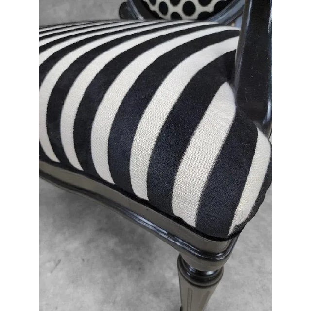 Wood Vintage French Louis XVI Style Armchairs Newly Reupholstered - Pair For Sale - Image 7 of 8