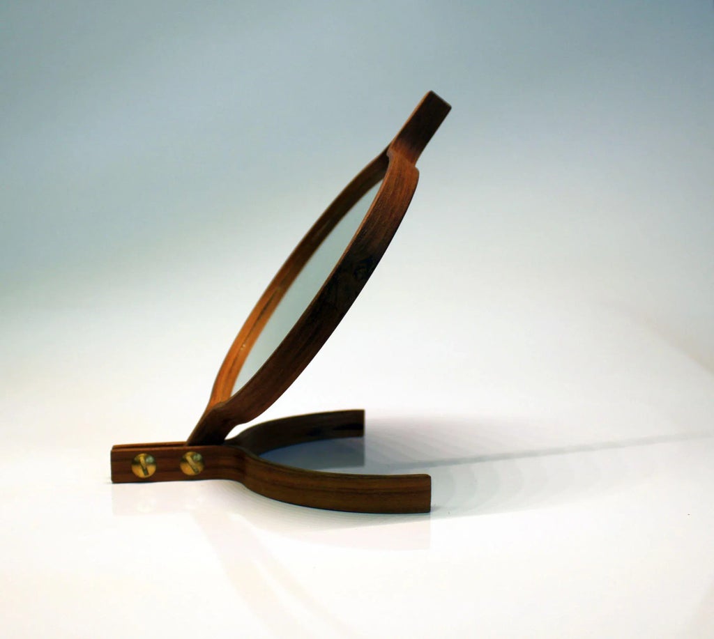 Miroir à Main Vintage BECH & STARUP DEN PERMANENT Années 1960 - Cadre Palissandre Danois