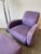 1980s Postmodern Purple Chair & Ottoman For Sale - Image 4 of 10