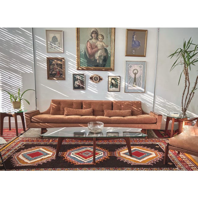 1960s Attributed Kroehler American Leisure Sofa, Style of Adrian Pearsall Mid Century Modern Gondola Couch Vintage Mad Men Era For Sale - Image 11 of 12