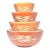 1970s Pyrex “Autumn Harvest (Wheat)” 4-Piece Orange Glass Mixing Bowl For Sale