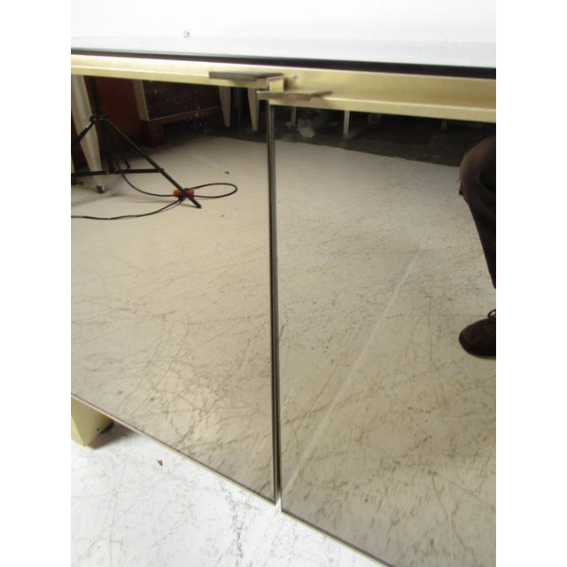 1980s Mid-Century Modern Mirrored Credenza For Sale - Image 10 of 12