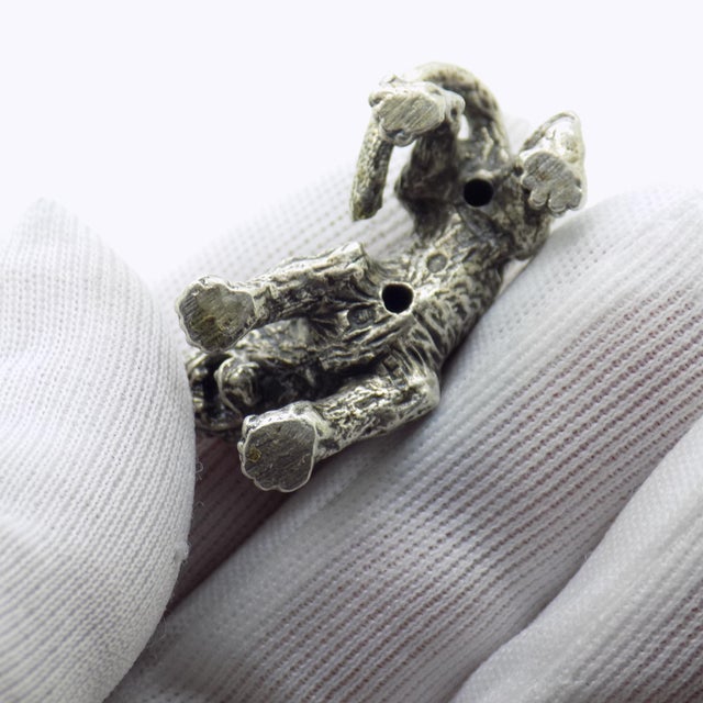 Vintage Italian Handmade Genuine Silver Lion Cub Figurine, 1970s For Sale - Image 9 of 14