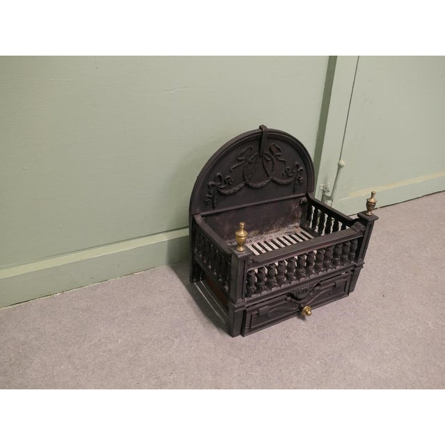 Classical Style Iron Fire Grate with Ashtray, 1950s For Sale - Image 4 of 8