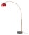 Half Dome 92" Arc Floor Lamp - Mid-Century Modern, Brass, Marble, Crimson Red Shade For Sale