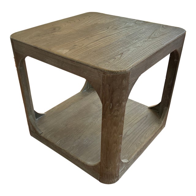 Restoration Hardware Martens Elm Square Side Table For Sale