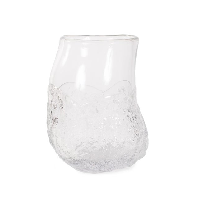 Kenneth Ludwig Chicago Portage Ice Clear Abstract Glass Vase- Medium For Sale - Image 4 of 11