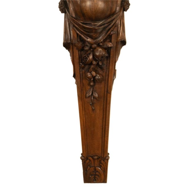 Antique 19thC Italian Carved Walnut Renaissance Revival Pair Caryatid Brackets, Circa 1850 For Sale - Image 15 of 15