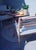 Panarea Armchair in Blue and Cream Upholstery by Ceraudo, 2010s For Sale - Image 6 of 8