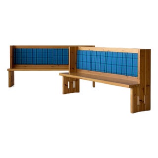 1970s Swedish Pine Upholstered Banquette Benches For Sale